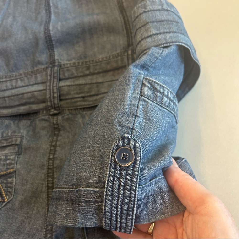 DKNY  Belted Denim Blue Romper, Size 28 - Picture 13 of 15